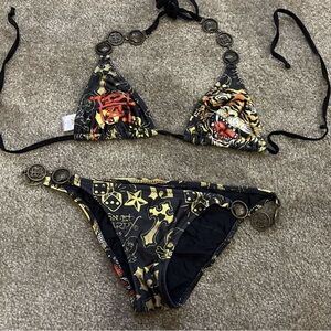 ISO Ed Hardy black tiger coin bikini